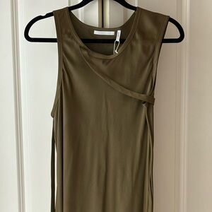 Helmut Lang Olive Maxi Dress fit is an 8